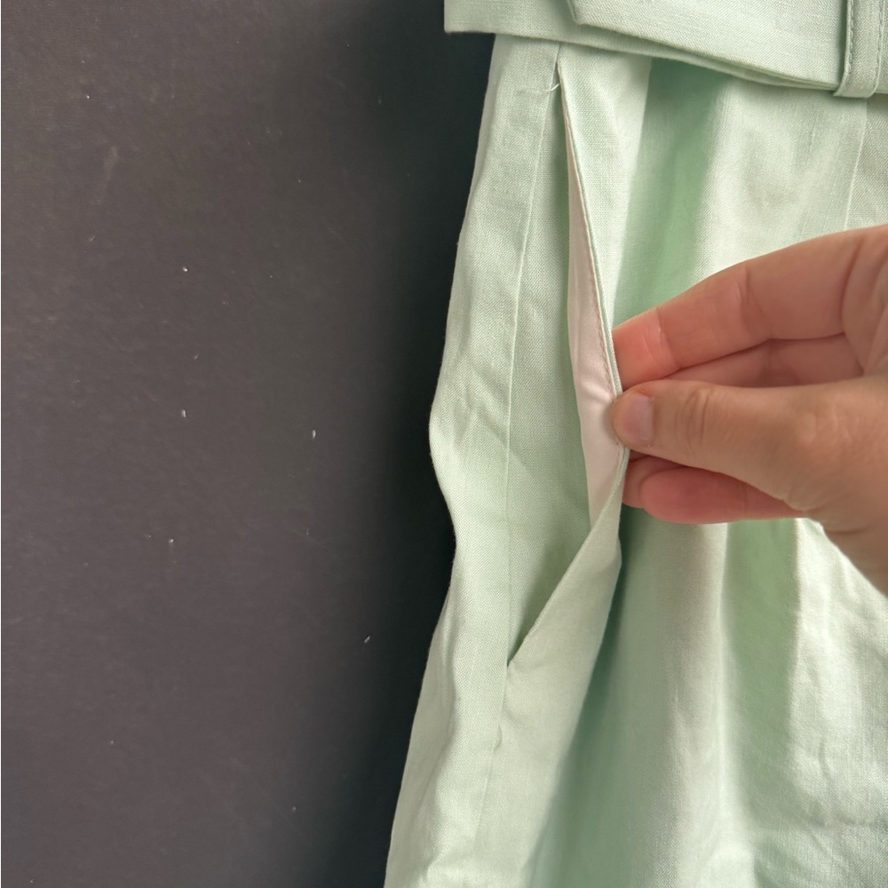 Mint Green S’EDGE Belted Shorts - Picture 3 of 5